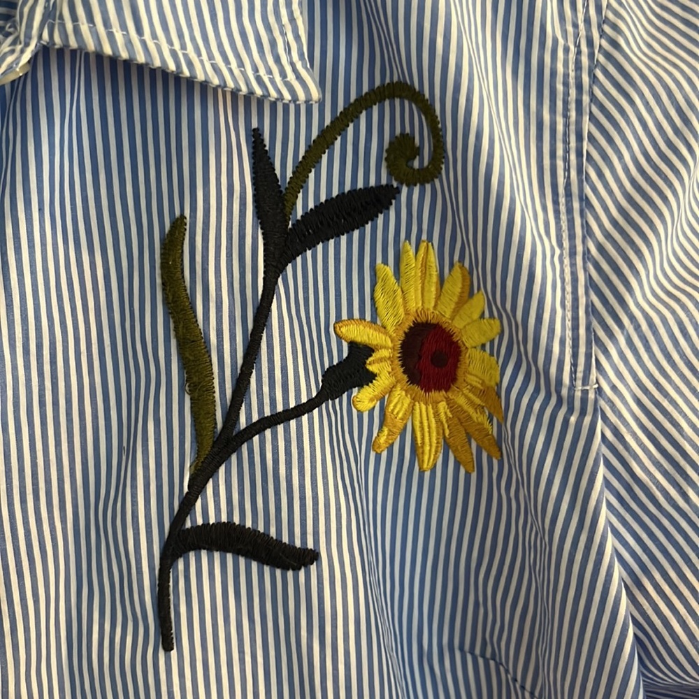 Talbots Embroidered Button Down - image 4